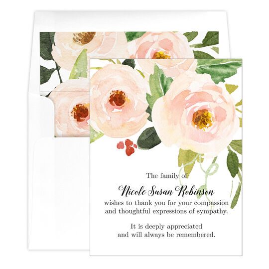 Ethereal Pink Roses Folded Sympathy Cards